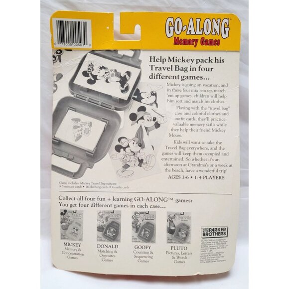 Parker Brothers Disney Vintage 1990 Mickey Go-Along Memory Games Travel Bag NOS - Picture 6 of 6